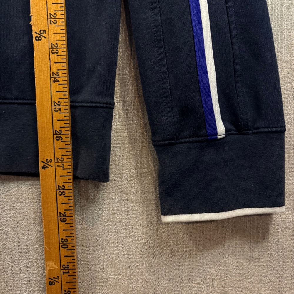 Banana Republic Mens Vintage (09) Navy Blue Full Zip Track Jacket LG Striped Slv - Picture 7 of 10